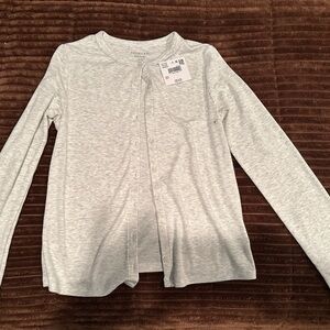 American Eagle Outfitters Light Gray Button Down Sweater